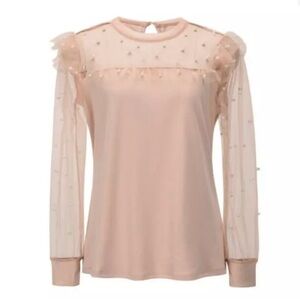 🥳Chicme Sheer/Pearl Top